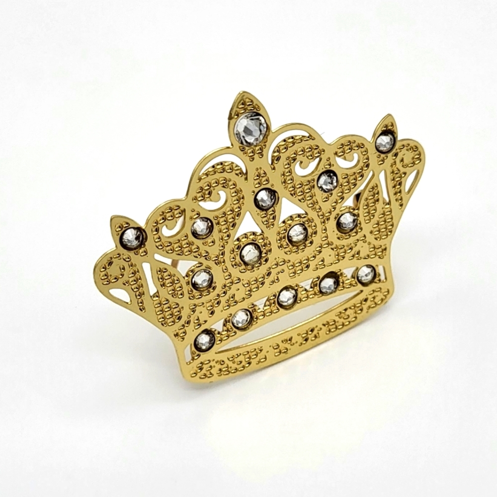 10k gold platted brass crown pin from the Danbury Mint